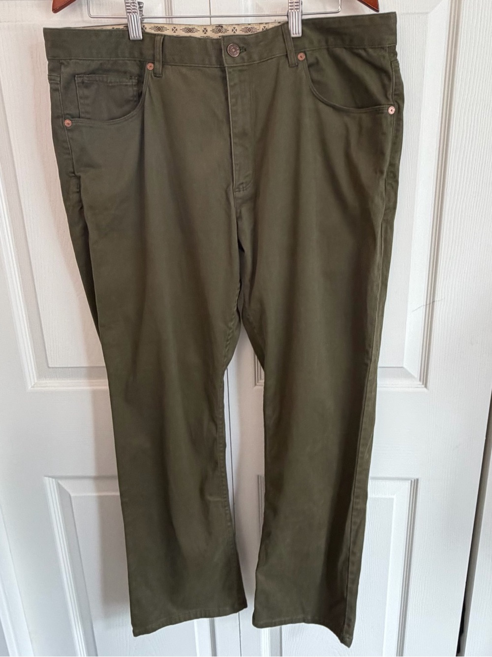 Pendleton Mens Olive Green Stretch Cotton 5 Pocket Pants 38x30